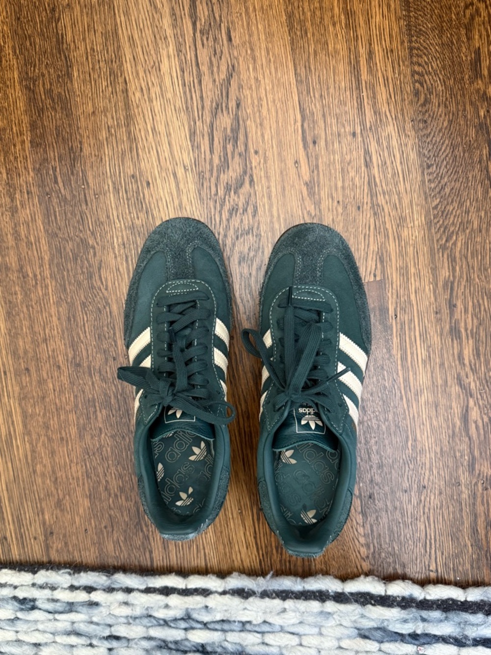 adidas Women’s Dark Green Suede Original Sambas OG with Cream Stripes
